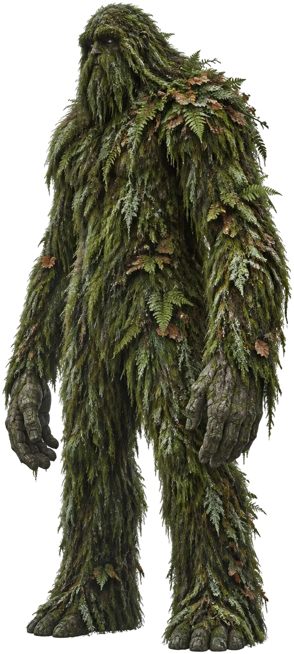 The Woodlord, raksasa hutan berbulu lumut setinggi pohon, terpotong tepi atas layar.